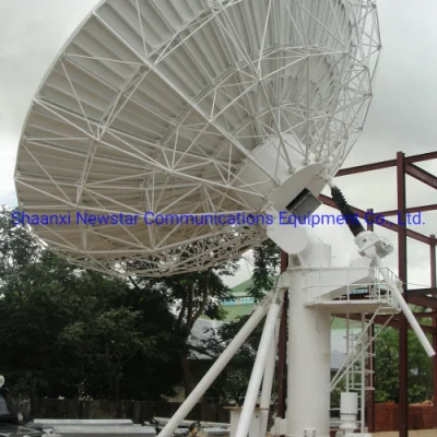 Antena satelital grande de 11 m con alimentación de bocina corrugada altamente efectiva